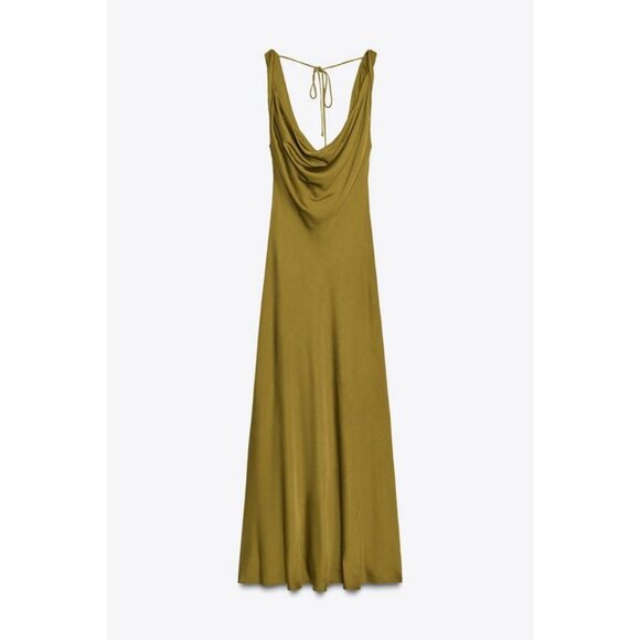 ZARA ZW COLLECTION SATIN LONG DRESS - Picture 1 of 8
